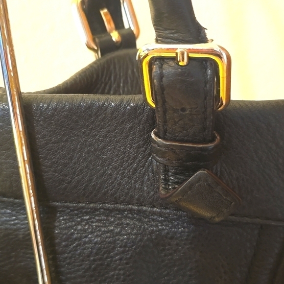 Kate Spade Top handle Pebbled leather Black Purse Bag neutral minimalist S.Large - Picture 8 of 15